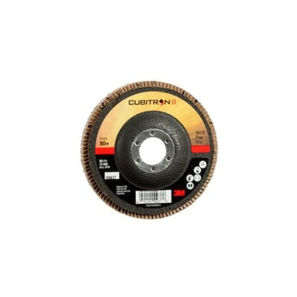 3M Cubitron II Flap Disc 967A T27 Giant 4-1/2inx7/8in 80+ Y-wt