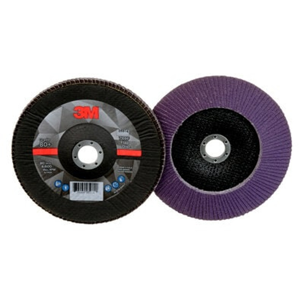 3M Flap Disc, 769F, T29, 80+, 7 in x 7/8 in (177.8 mm x 22.2 mm)