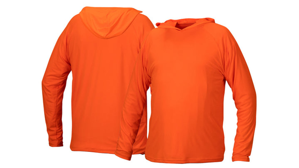 Long Sleeve Pullover Hoodie - Orange -X3