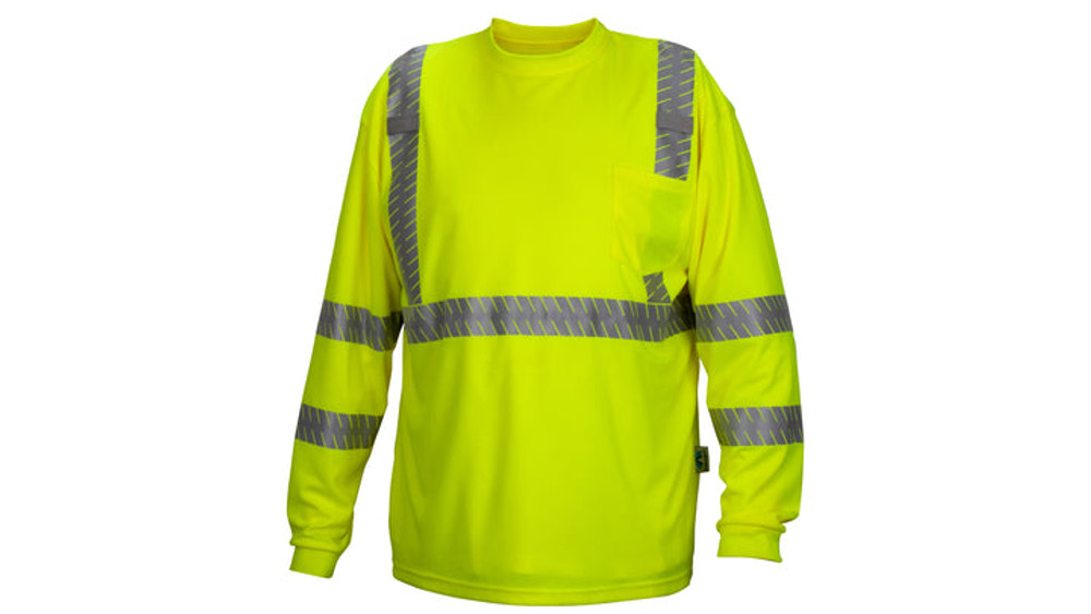 Long Sleeve T-Shirt-Lime -Brkn Tape - XL