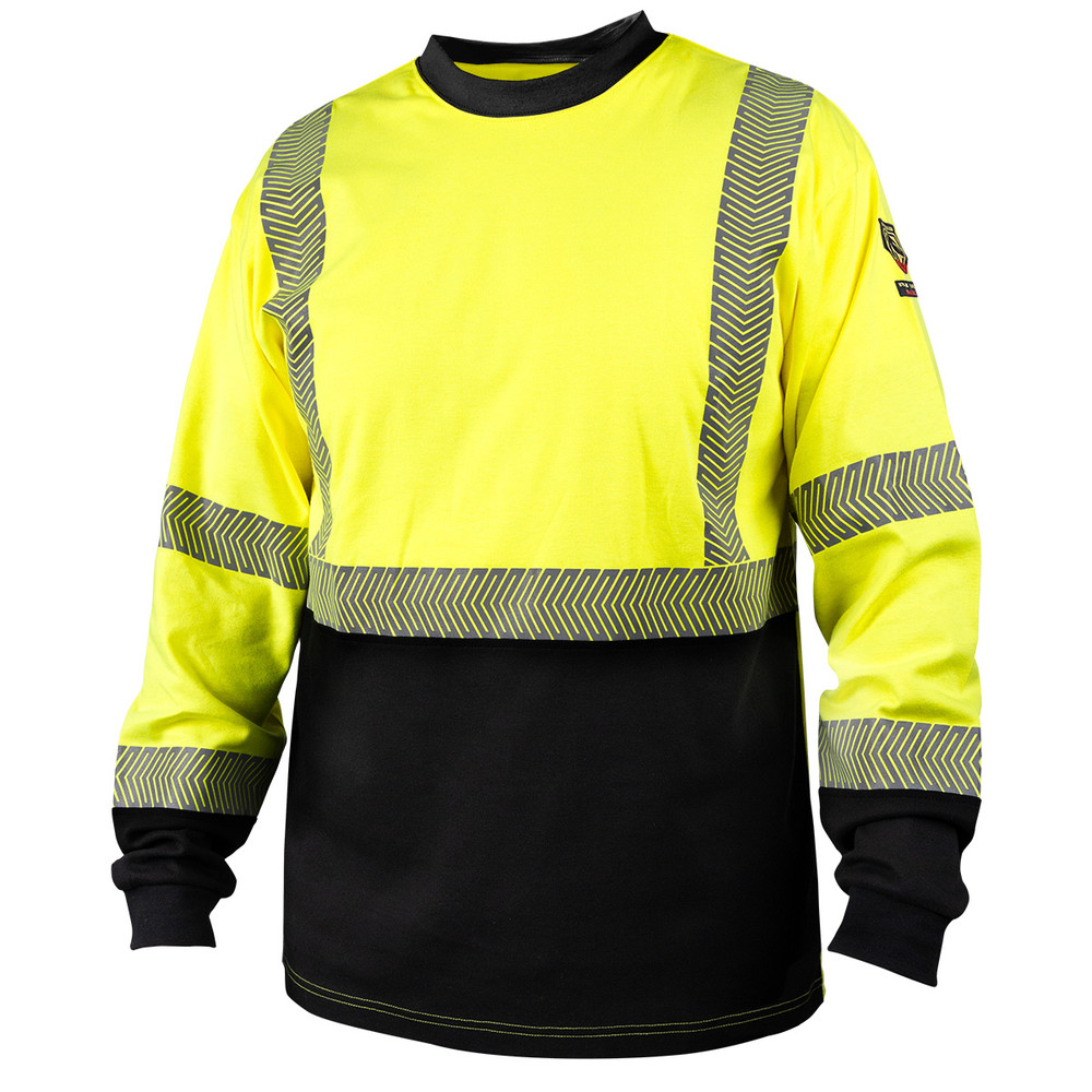 Black Stallion TF3030-HB Hi-Vis Class 3 AR/FR Cotton Knit Long-Sleeve T-Shirt - 3XLARGE