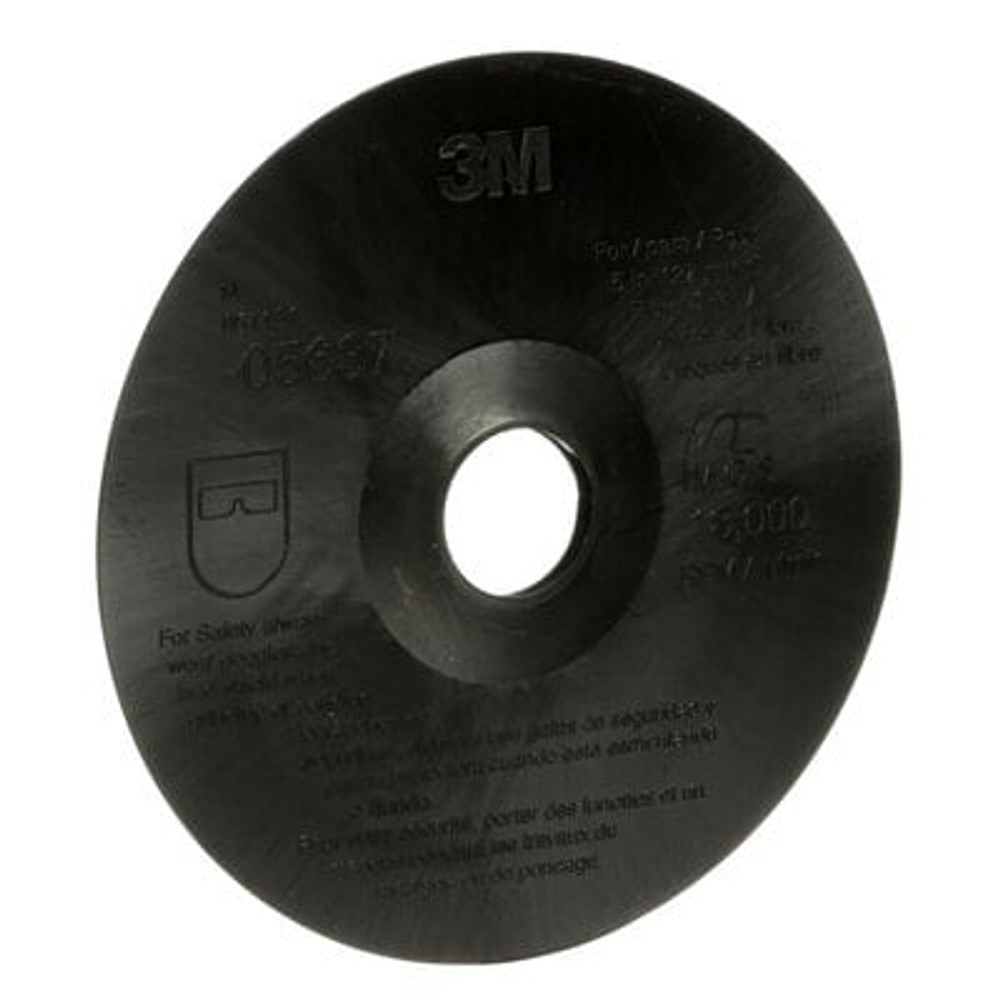 3M Fibre Disc Backup Pad, 05637, 5 in x 7/8 in, 10 discs/case 5637 Industrial 3M Products & Supplies | Black