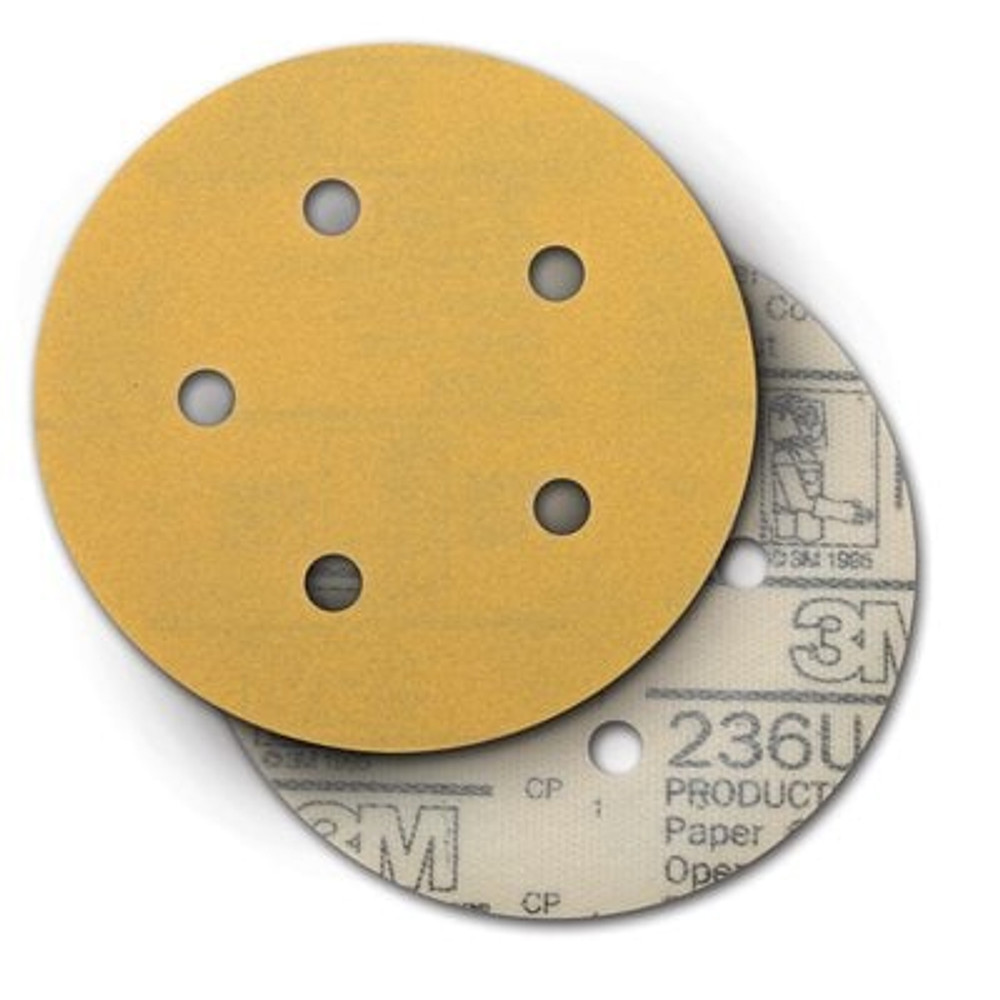 3M Hookit II Paper Disc 236U, 5 Hole