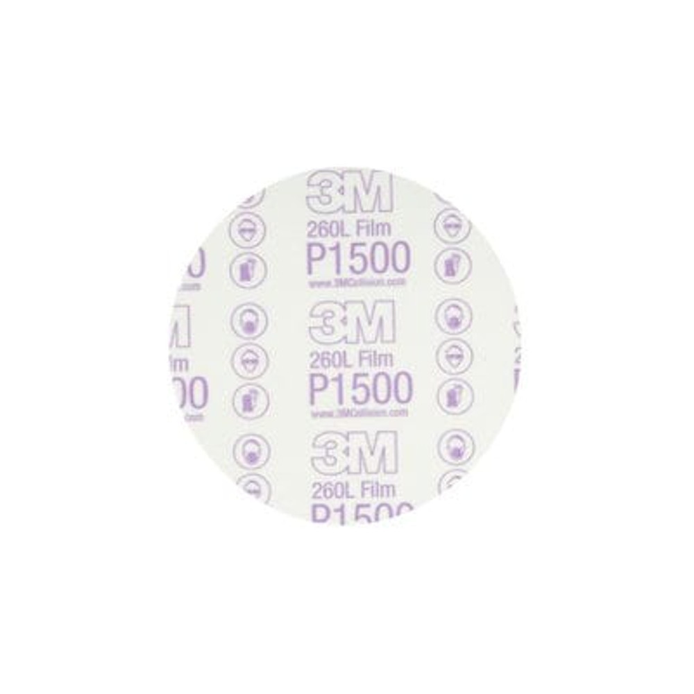 3M Red Abrasive Hookit Film Disc, 01184, 6 in, P1500, 25 discs
