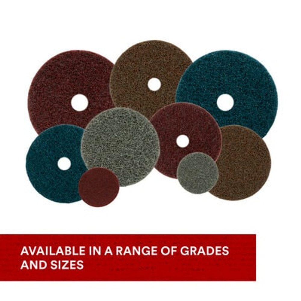 Scotch-Brite Surface Conditioning Disc, SC-DH, A/O Medium, 4-1/2 in x NH, 50 each/case 14100 Industrial 3M Products & Supplies | Maroon