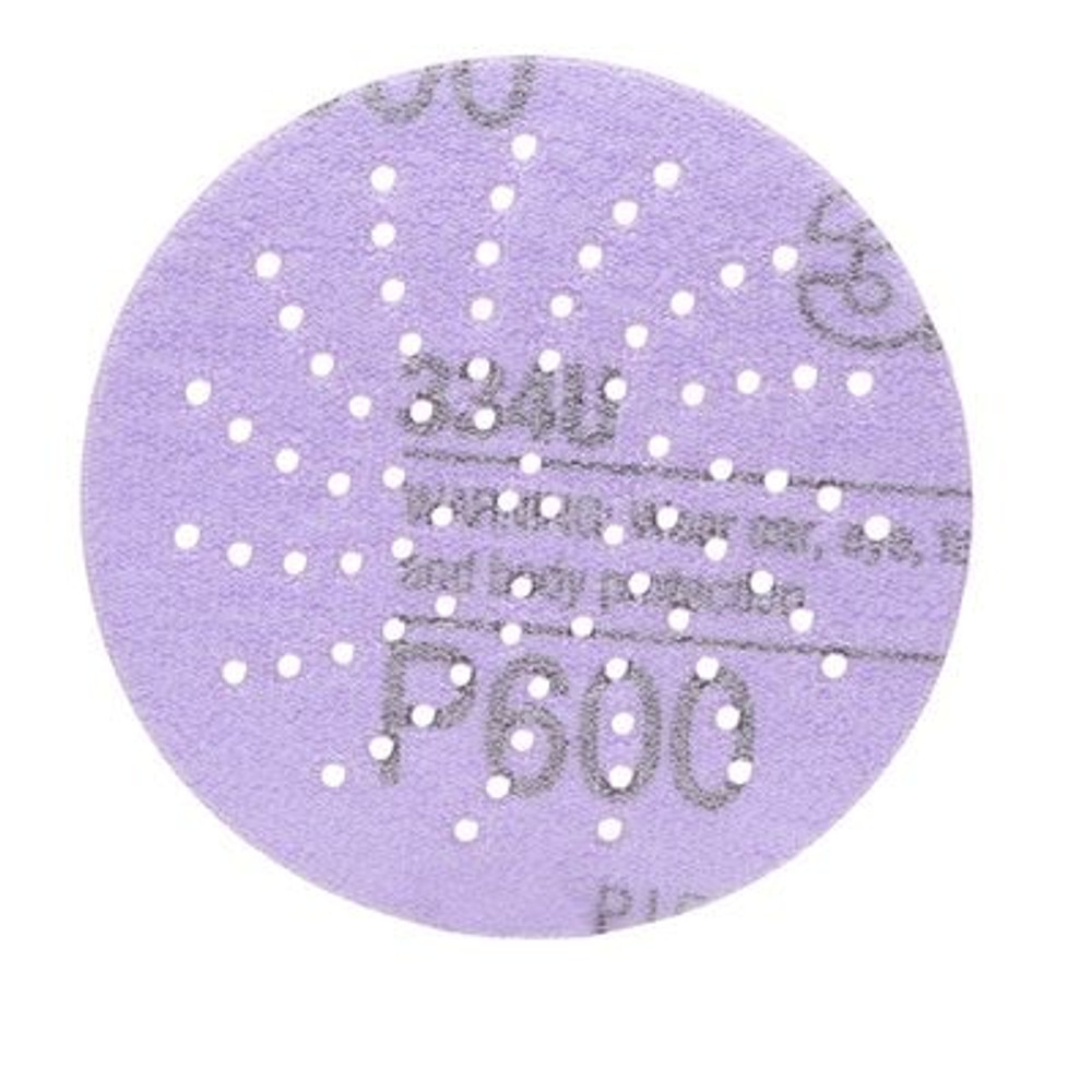 3M Hookit Clean Sanding Disc 343U, 30261, 3 in, P600, 50 discsper carton, 4 cartons/case 30261 Industrial 3M Products & Supplies | Purple