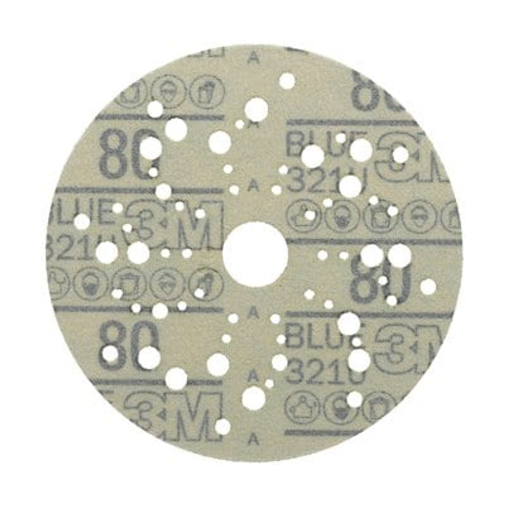 3M Hookit Abrasive Disc 321U Multi-hole, 36157, 5 in, 80, 50discs/carton, 4 cartons/case 36157 Industrial 3M Products & Supplies | Blue