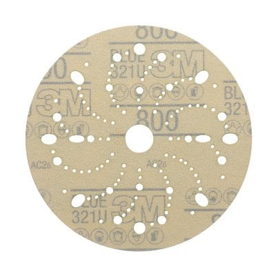 3M Hookit Blue Abrasive Disc 321U Multi-hole, 36184, 6 in, 800, 50
discs per carton, 4 cartons per case