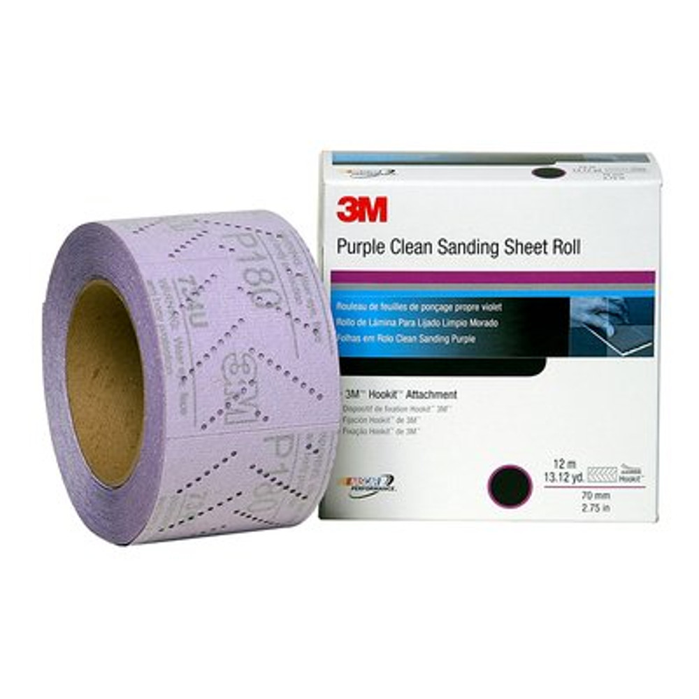 3M Hookit Clean Sanding Roll 334U, 30725, 115MM x 12M, P600, 3 rolls/case 30725 Industrial 3M Products & Supplies | Purple