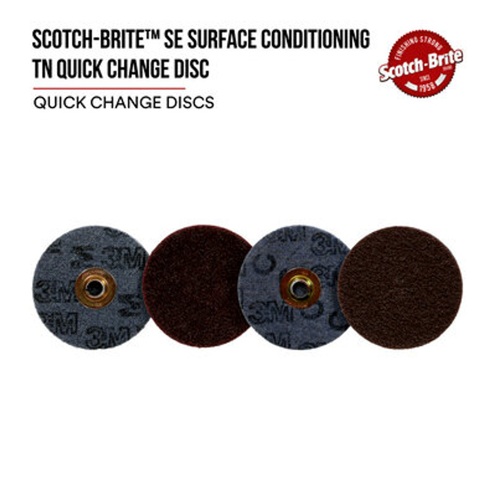 Scotch-Brite SE Surface Conditioning TN Quick Change Disc, SE-DN, A/OMedium, 7 in, 25 each/case 24261 Industrial 3M Products & Supplies | Maroon