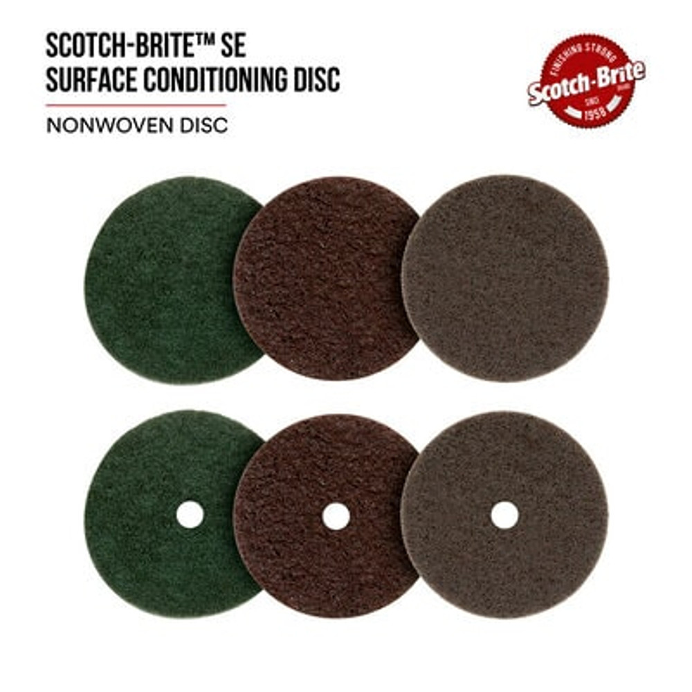 Scotch-Brite SE Surface Conditioning Disc, SE-DH, A/O Coarse, 7 in x NH, SPR 015718E, 25 each/case 22921 Industrial 3M Products & Supplies | Brown