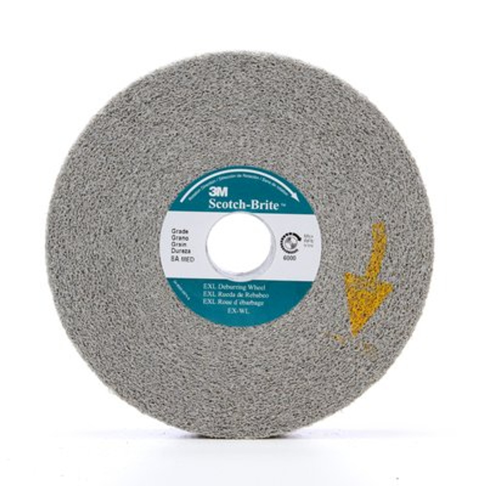 Scotch-Brite EXL Deburring Convolute Wheel, XL-WL, 8A Medium, 6 in x 1
in x 1 in, 3 ea/Case