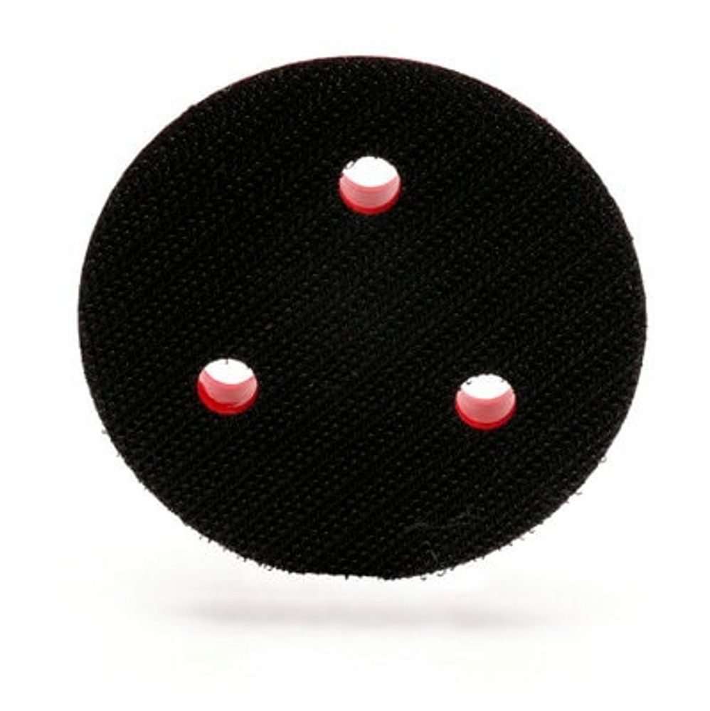 3M Xtract Low Profile Back-up Pad, 20350, 3 in x 1/2 in x 1/4 in-20 External, 3 Holes, Red Foam, 10 ea/Case