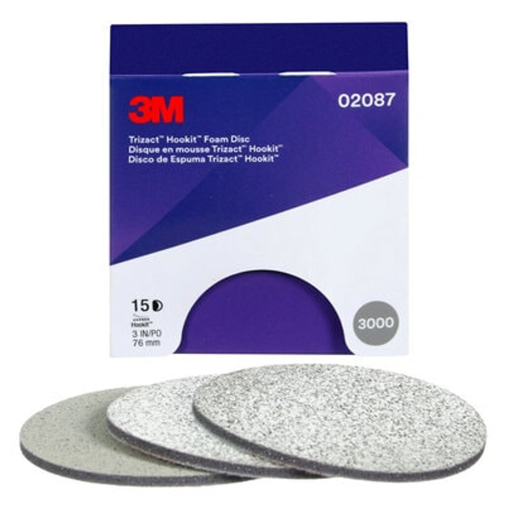 3M Trizact Hookit Foam Disc, 02087, 3 in, P3000