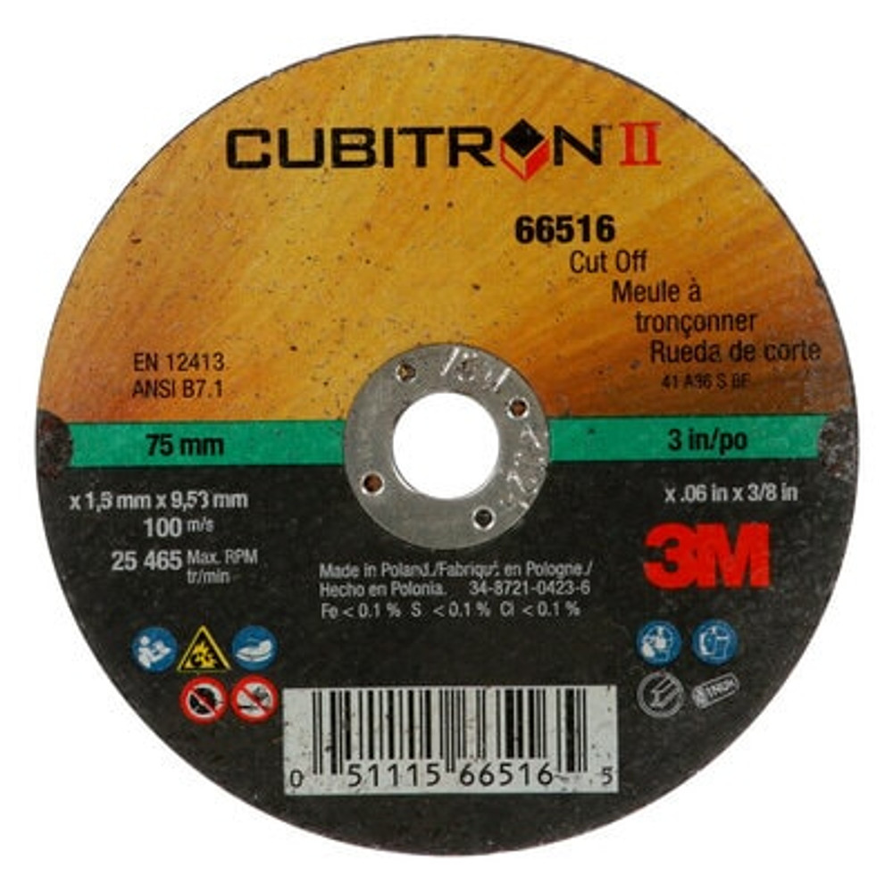 3M Cubitron II Cut-Off Wheel, 66516, T1