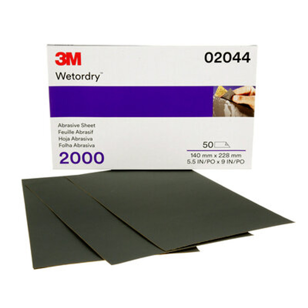 3M Wetordry Abrasive Sheet, 401Q, 02044, 2000