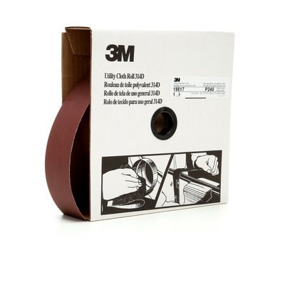 3M Utility Cloth Roll 314D, P240 J-weight, 2 in x 50 yd, 5 ea/Case