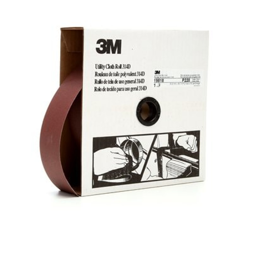 3M Utility Cloth Roll 314D, 2 in x 50 yd P220 J-weight