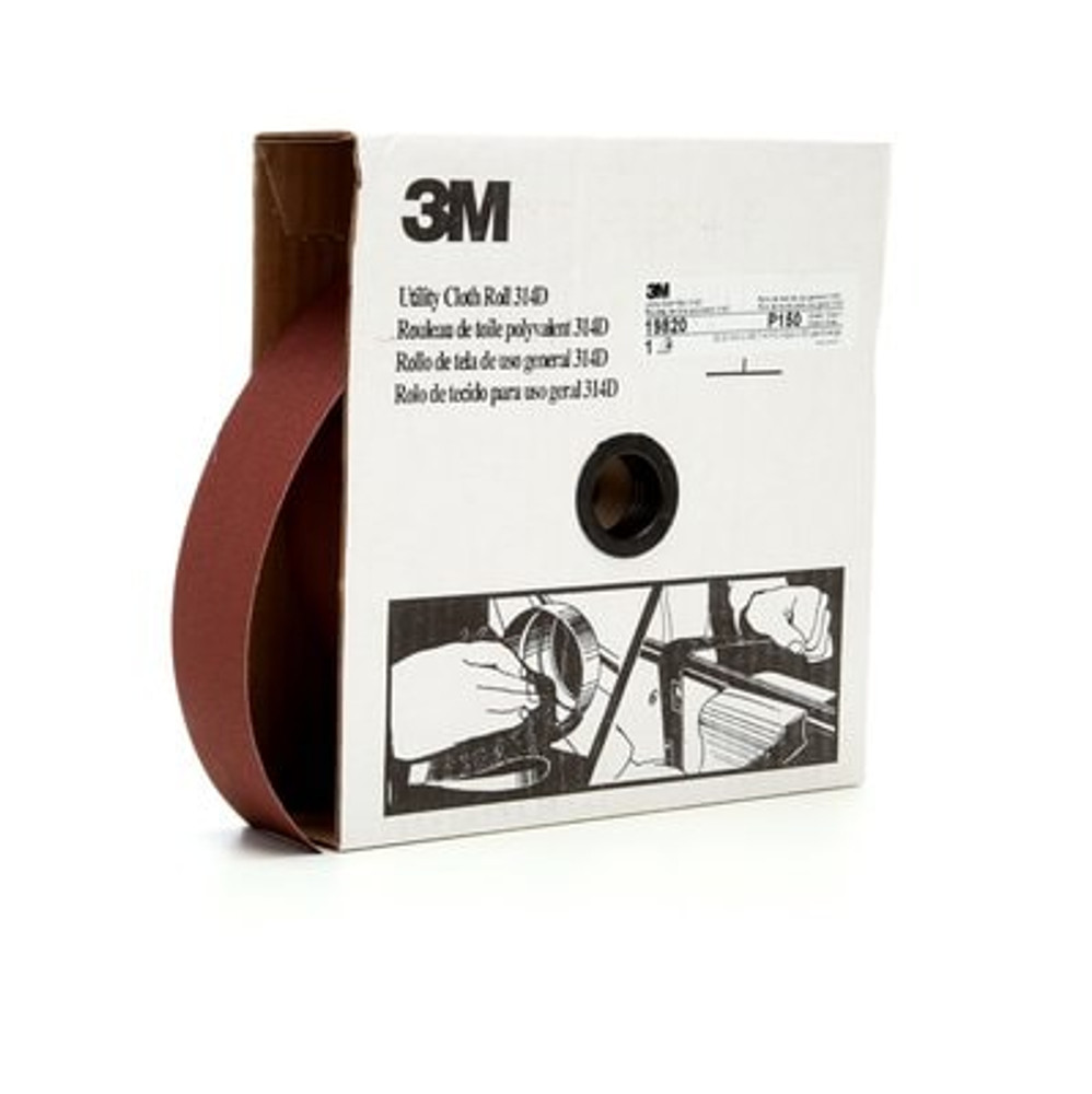 3M Utility Cloth Roll 314D, 2 in x 50 yd P150 J-weight