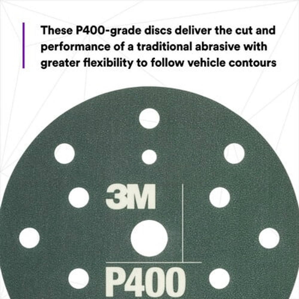 3M Hookit Flexible Abrasive Disc 270J, 34403, 6 in, Dust Free, P400,
25 disc per carton, 5 cartons per case