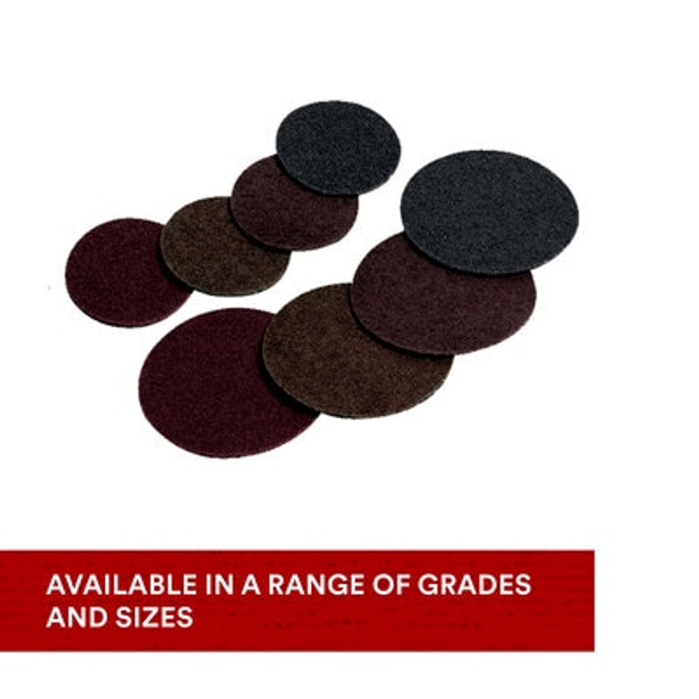 Scotch-Brite Roloc SL Surface Conditioning Disc, SL-DR, A/O Medium, TR, 3 in, 25/inner, 100 each/case 33790 Industrial 3M Products & Supplies | Maroon