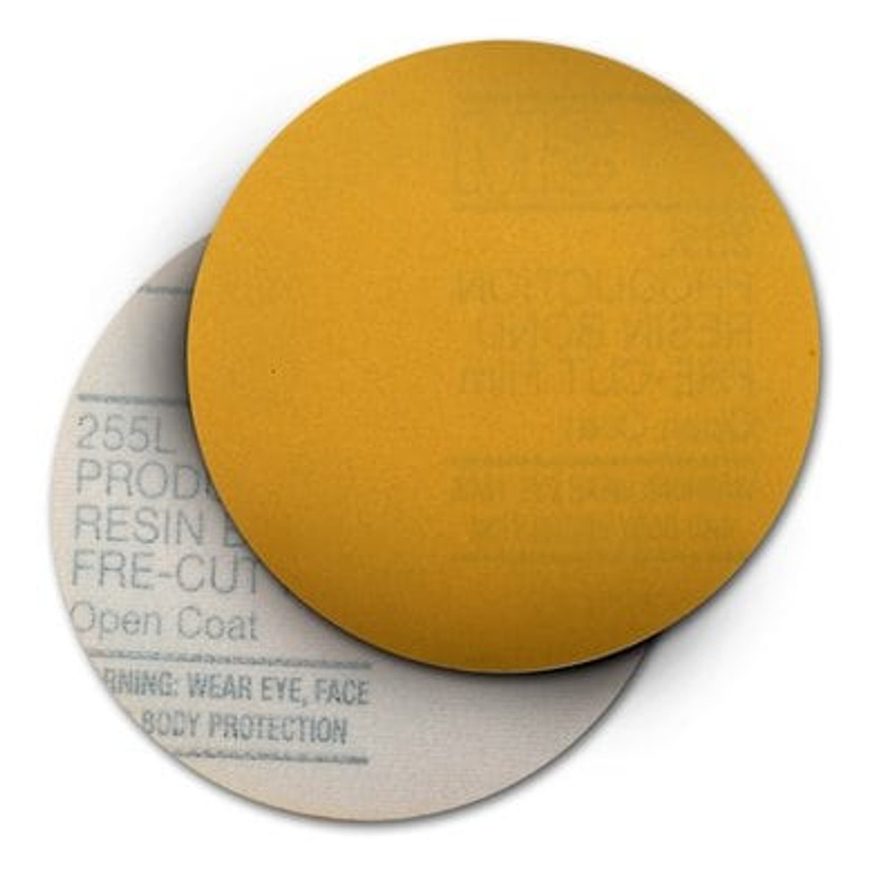 3M Hookit Gold Film Disc 255L, No-Hole, 5"xNH and 6"xNH