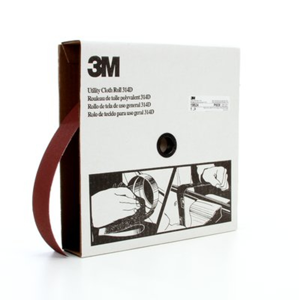 3M Utility Cloth Roll 314D, P60 X-weight, 2 in x 50 yd, 5 ea/Case