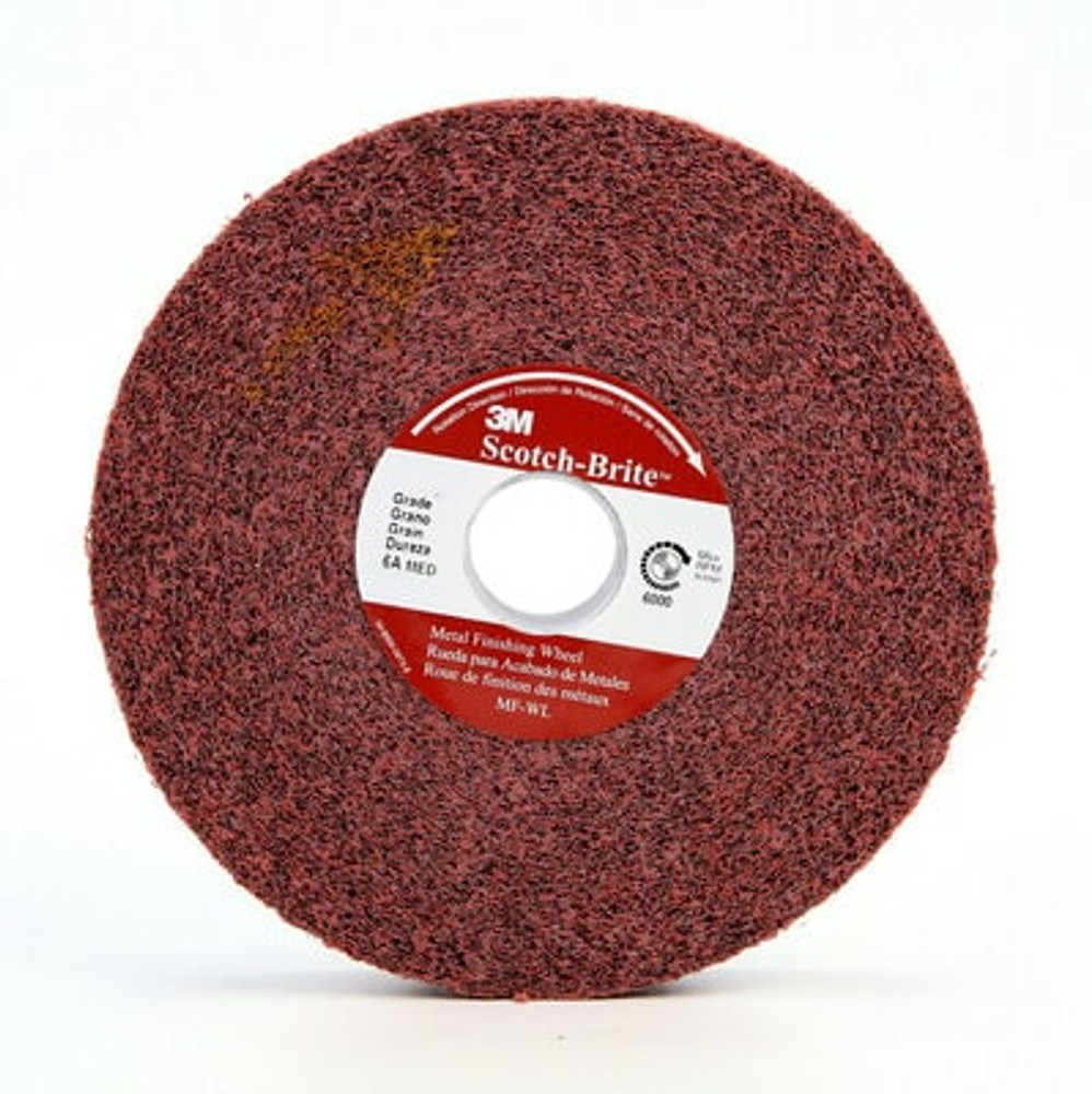 Scotch-Brite Metal Finishing Wheel, 6 in x 1 in x 1 in 6A MED