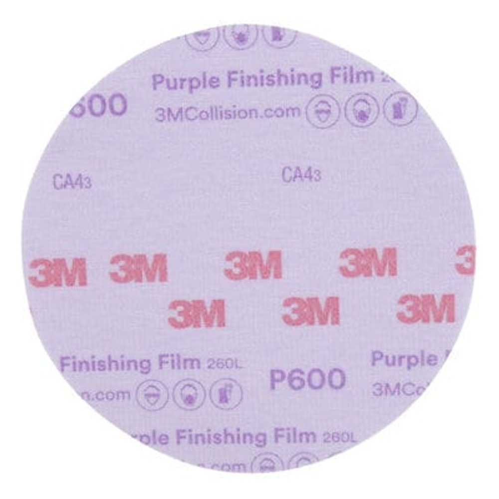 3M Hookit Purple Finishing Film Abrasive Disc 260L, 30671
