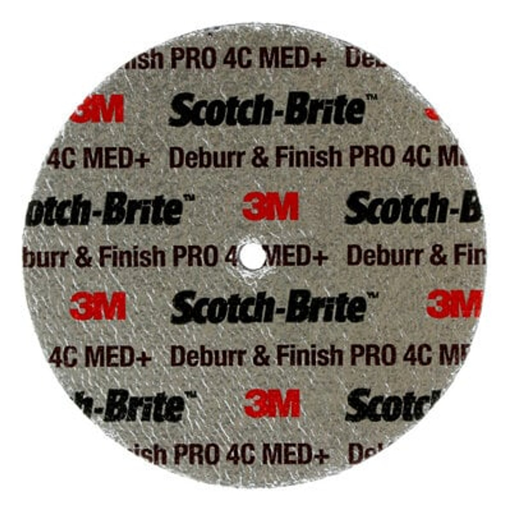 Scotch-Brite Deburr & Finish Pro Unitized Wheel, DP-UW, 4C Medium+, 4
in x 1/4 in x 1/4 in