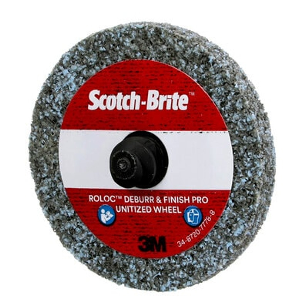Scotch-Brite Roloc Deburr & Finish PRO Unitized Wheel, DP-UR, 6C Medium+, TR, 2 in x 1/8 in, 15/Carton, 60 ea/Case