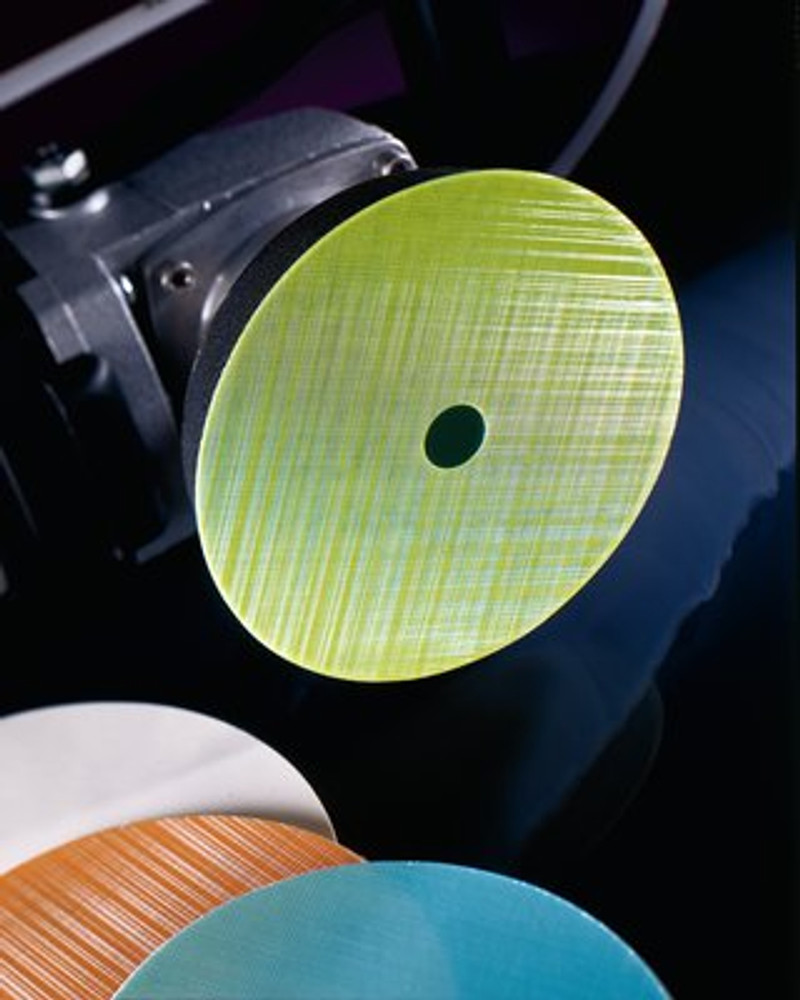 3M Trizact Hookit Film Disc 268XA, A10 3MIL, Blue, 5 in x NH, Die
500X, 50/Carton, 100 ea/Case