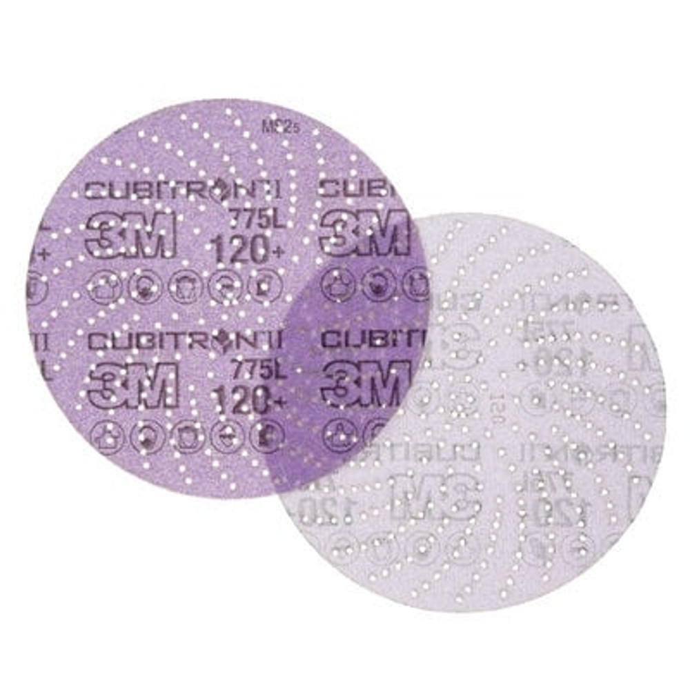 3M Cubitron II Hookit Clean Sanding Film Disc 775L, 120+, 6 in, Die600LG, 50/inner, 250/case 86825 Industrial 3M Products & Supplies | Purple