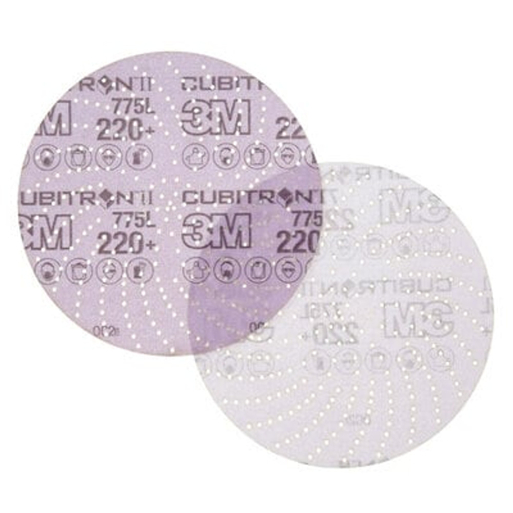3M Cubitron II Hookit Clean Sanding Film Disc 775L, 220+, 6 in, Die600LG, 50/inner, 250/case 64271 Industrial 3M Products & Supplies | Purple
