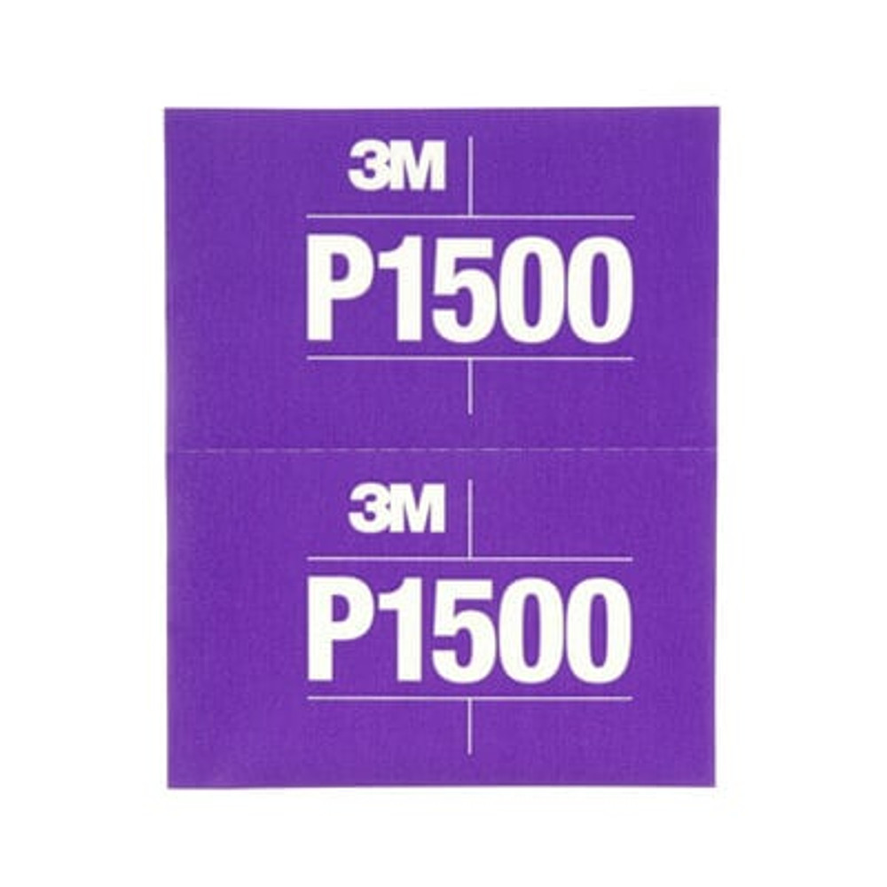 3M Hookit Flexible Abrasive Sheet, 34343, P1500, 5.5 in x 6.8 in, 25 sheets per carton, 5 cartons/case 34343 Industrial 3M Products & Supplies |