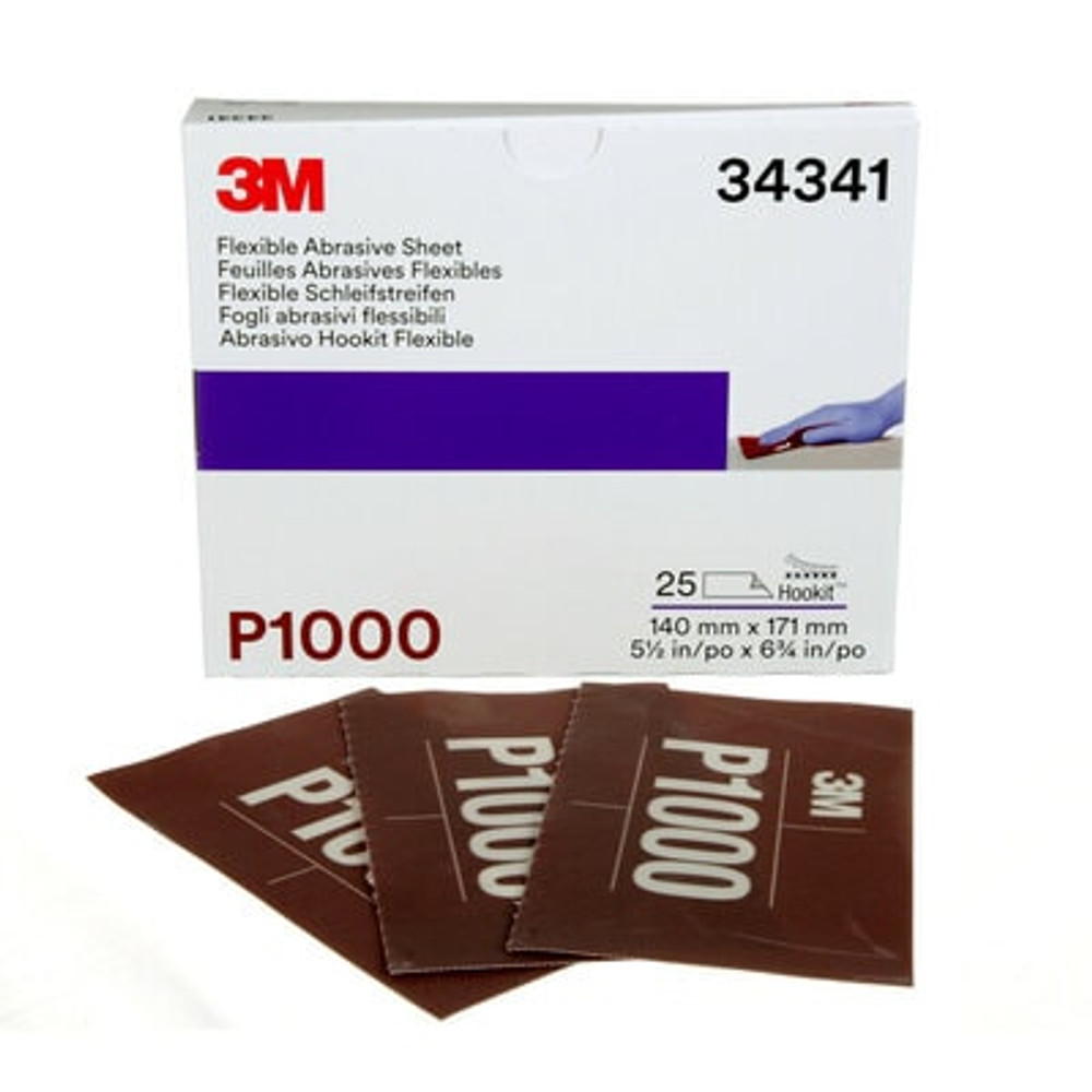 3M Flexible Abrasive Hookit Sheet, 34341, P1000