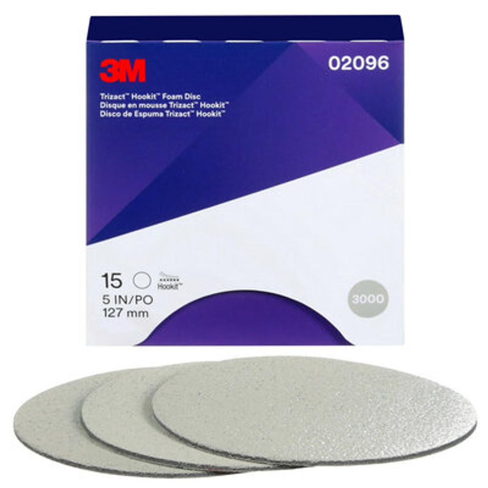 3M Trizact Hookit Foam Discs, 02096, 5 in, P3000