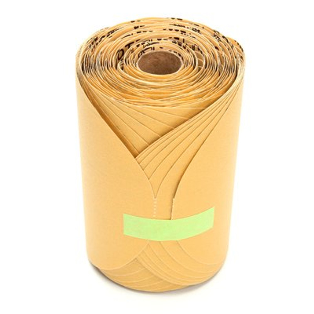 3M Stikit Gold Paper Disc Roll 216U, P320 A-weight, 5 in x NH, Die
500X, 175 Discs/Roll, 6 Rolls/Case