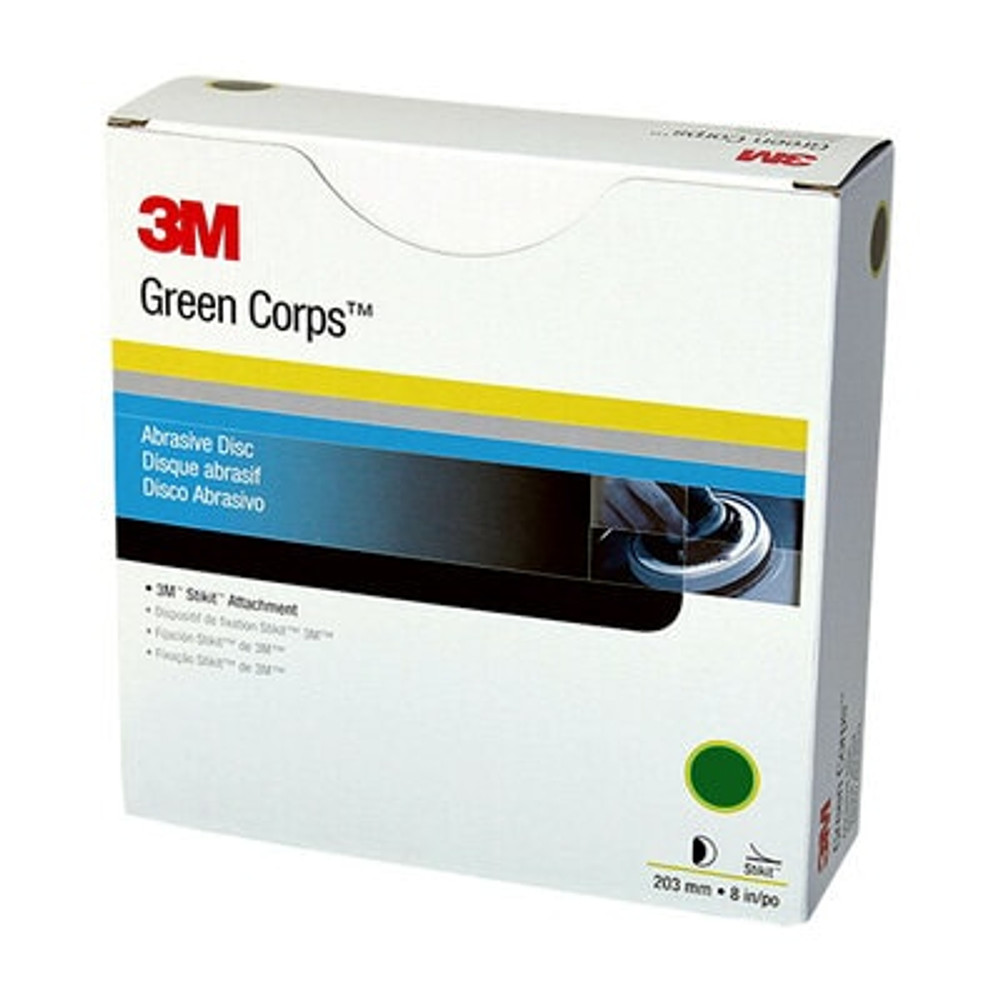 3M Corps Stikit Production Disc, 01549, 8 in, 80, 50 discs percarton, 5 cartons/case 1549 Industrial 3M Products & Supplies | Green