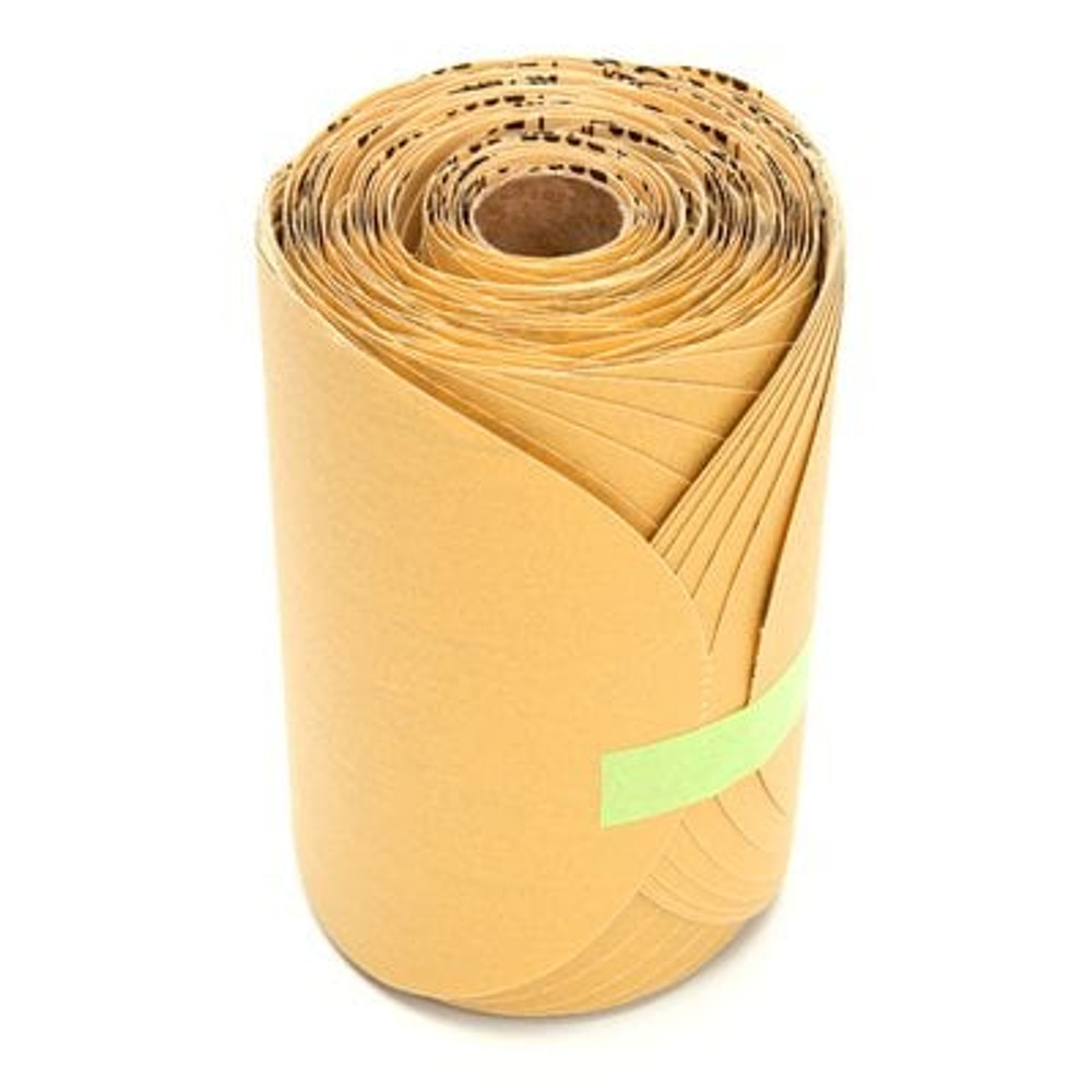 3M Stikit Paper Disc Roll 216U, P220 A-weight, 6 in x NH, Die600Z, 175 discs/roll, 6 rolls/case 27472 Industrial 3M Products & Supplies | Gold