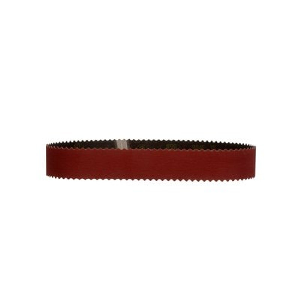 3M Cubitron II 984 Cloth Belt 2 in x 37 in, 80+ YF-weight, Scallop Edge Frontside View