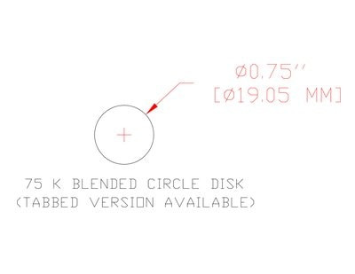 3M Finesse-it PSA Film Disc Roll 464LA, A7 3MIL, 3/4 in x NH, Die 75K,
2000 Discs/Roll