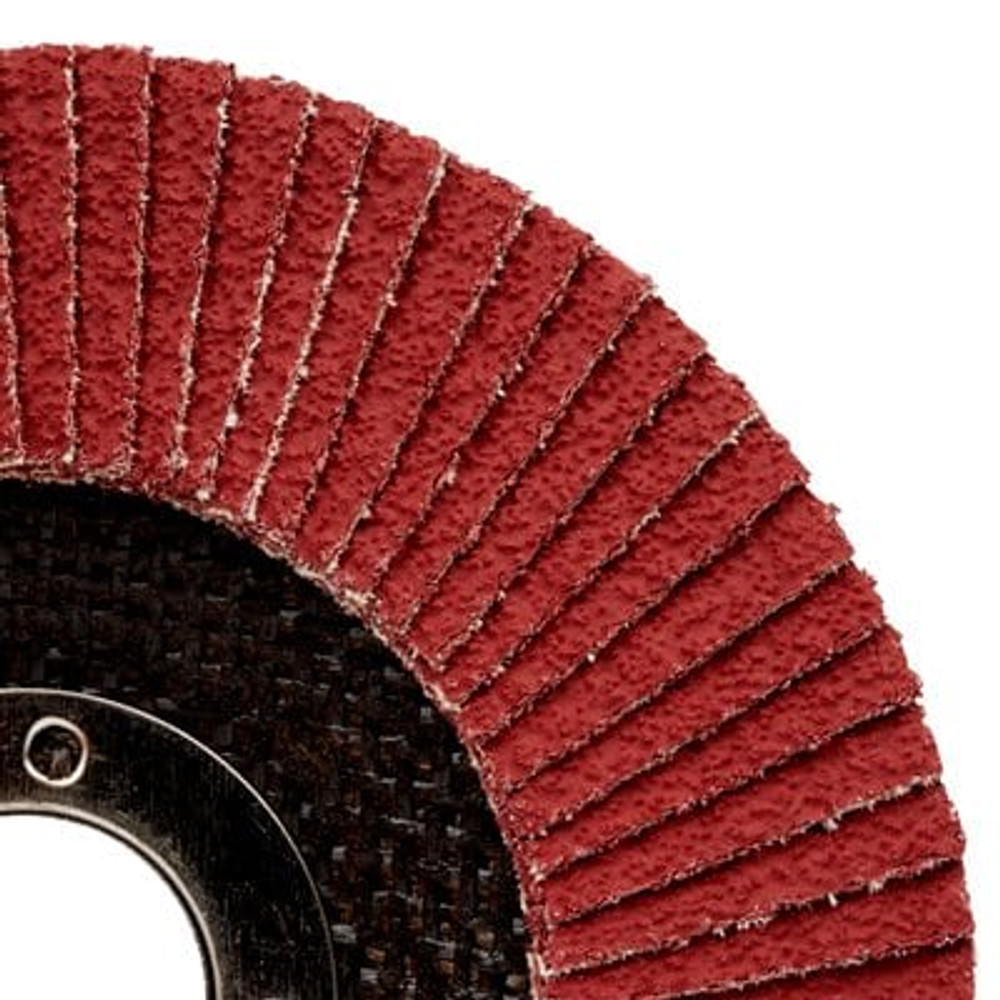 3M Cubitron II Flap Disc 967A, 80+, T29, 4 in x 5/8 in, 10 each/case 55619 Industrial 3M Products & Supplies | Maroon