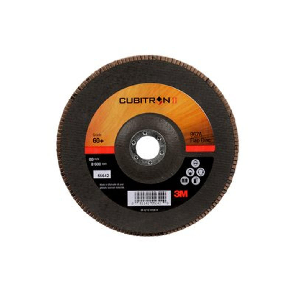 3M Cubitron II Flap Disc 967A T27 Giant 7inx7/8in 60+ Y-wt