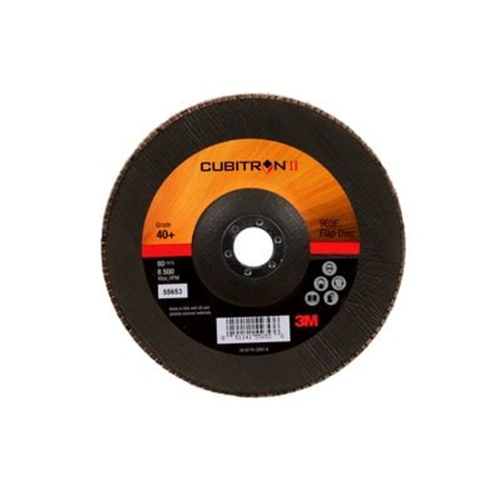 3M Cubitron II Flap Disc 967A T29 Giant 7inx7/8in 40+ Y-wt
