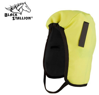 HI-VIS POLYESTER NECK-LENGTH NECK DRAPE W/HOOK & LOOP Black Stallion