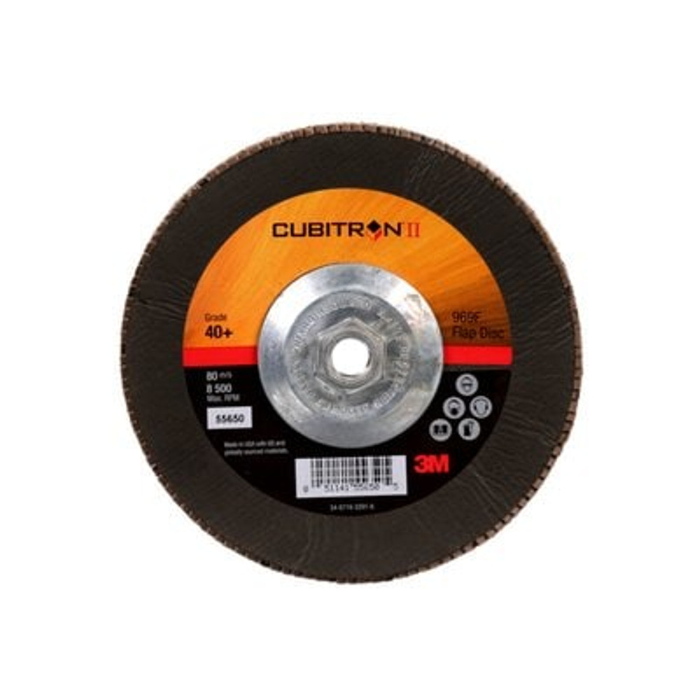 3M Cubitron II Flap Disc 967A T29 Giant 7inx5/8-11 40+ Y-wt