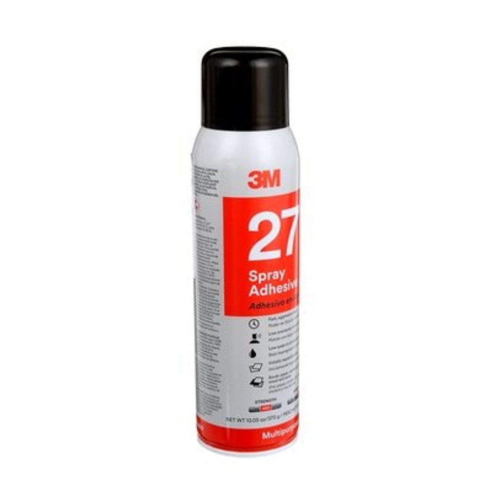 3M Multi-Purpose Spray Adhesive 27, 16 fl oz Can (Net Wt 13.05oz), 12/case, NOT for SALE in CA and OTHER STATES 7832 Industrial 3M Products & Supplies