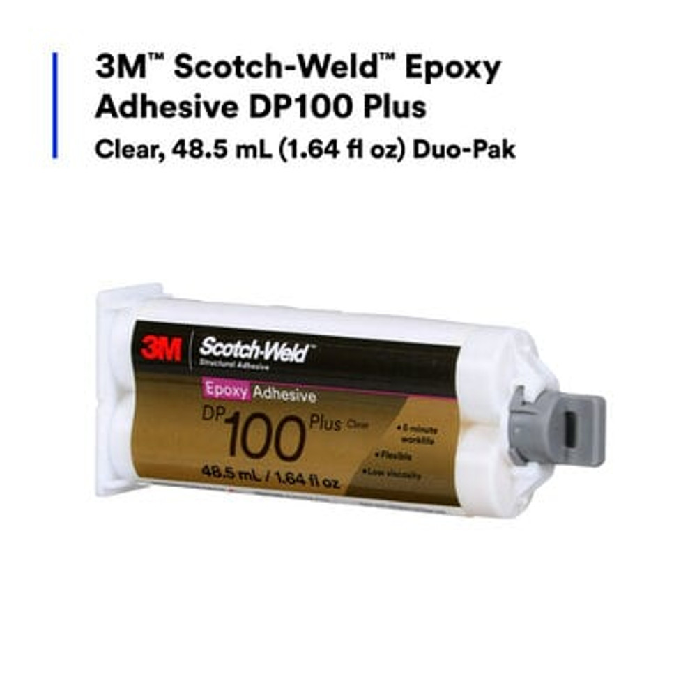 3M Scotch-Weld Epoxy Adhesive DP100 Plus, Clear, 48.5 mL Duo-Pak, 12 Each/Case