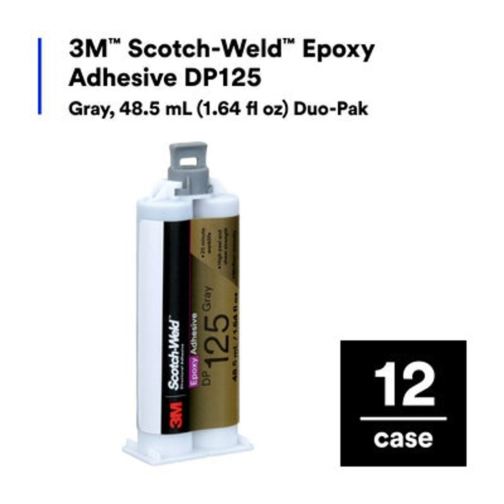 3M Scotch-Weld Epoxy Adhesive DP125, Gray, 48.5 mL Duo-Pak, 12 Each/Case 8985
